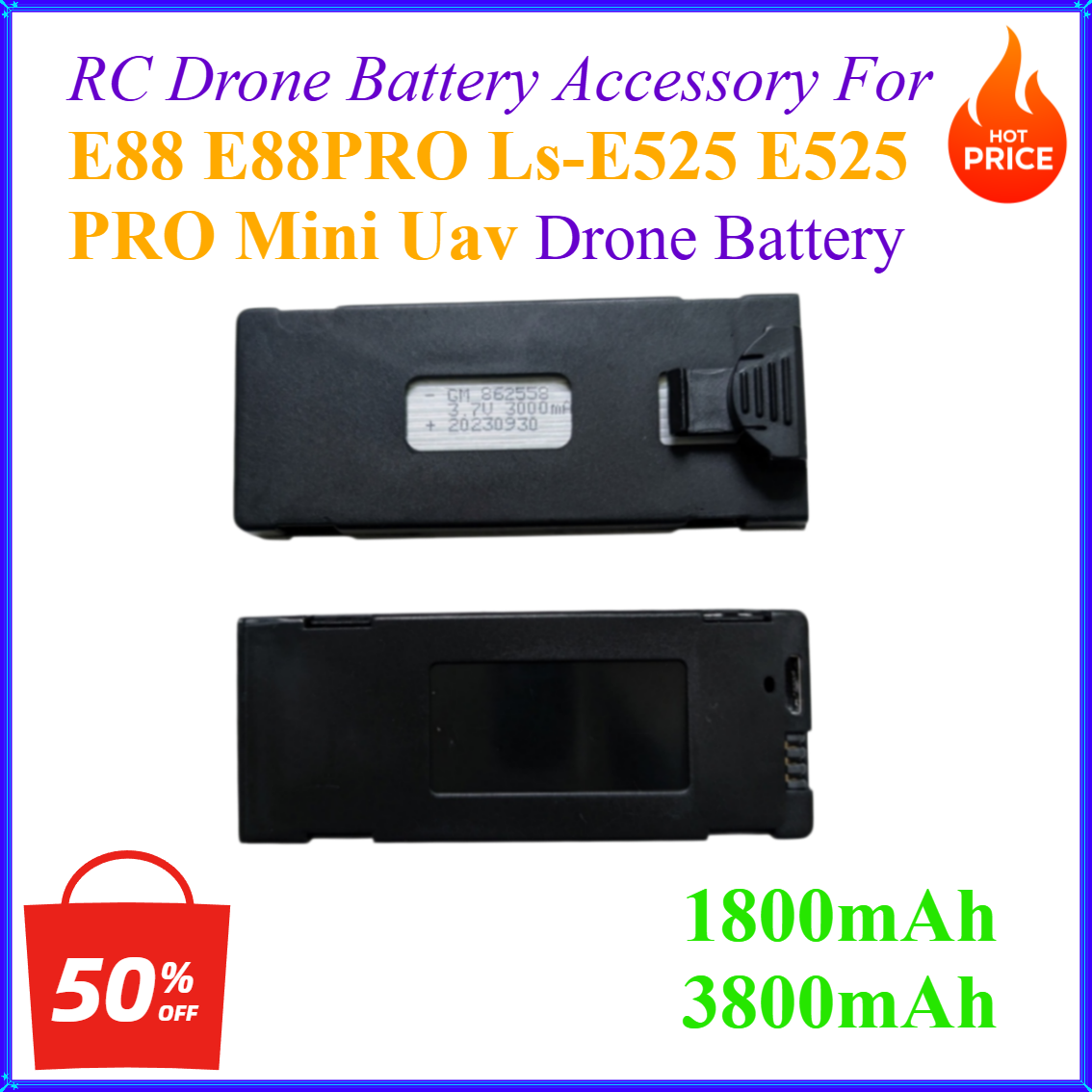 Rc Drone E88 - 3.7V 1800mAh 3800mAh RC Drone Battery