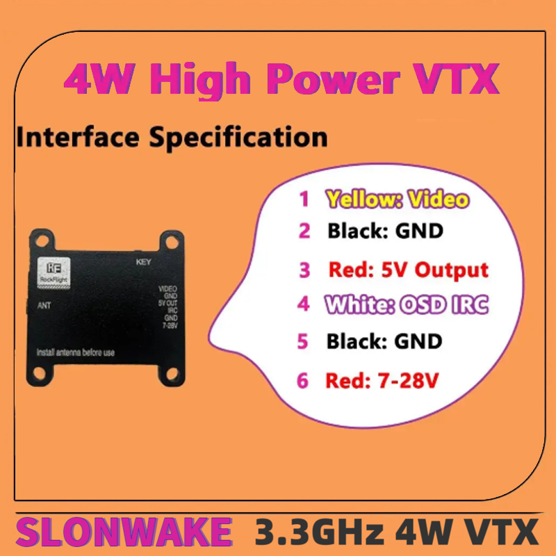 SLONWAKE FPV 3.3G 16CH 4000mW  - огляд і ціна - Remote Control (Rc) Drone