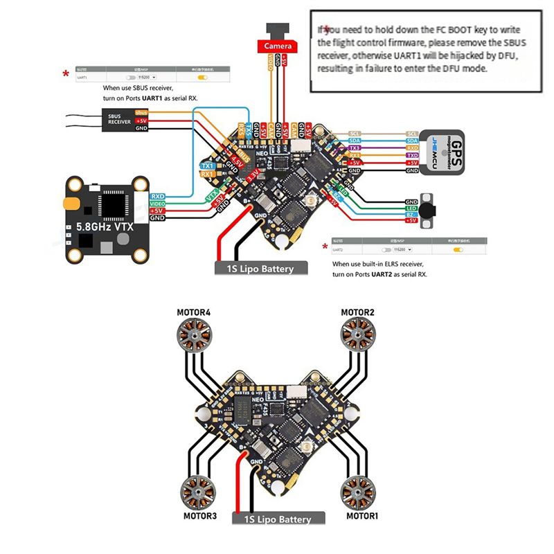 FBIL-F435 NEO 1S AIO Flight Co - огляд і ціна Drone Rc Flight Controller