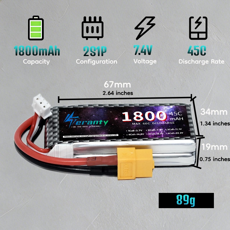 TERANTY 2S 3S 4S 1800mAh Lipo  - огляд і ціна Drone Lipo Battery