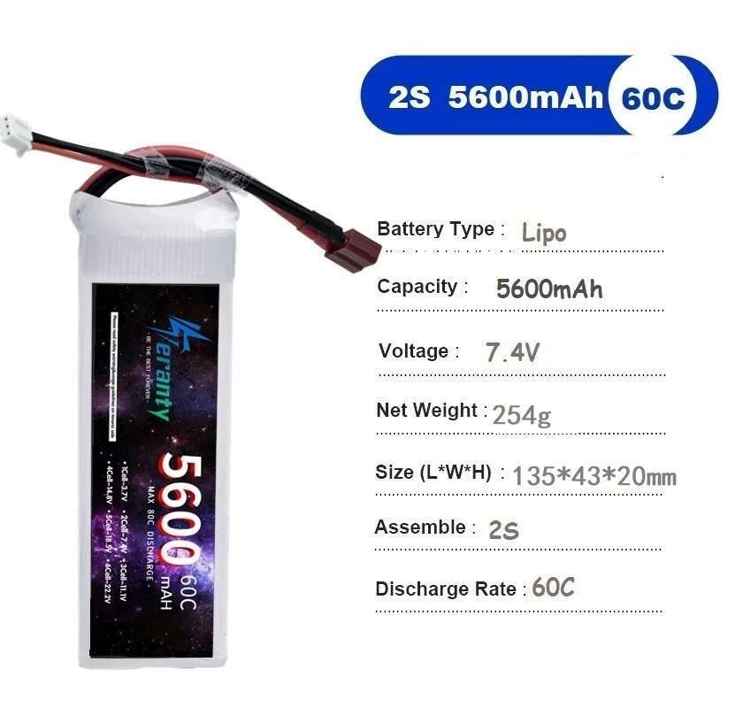 TERANTY 5600MAH 60C 2S 3S 4S 6 - огляд і ціна Rc Drift Car Kit