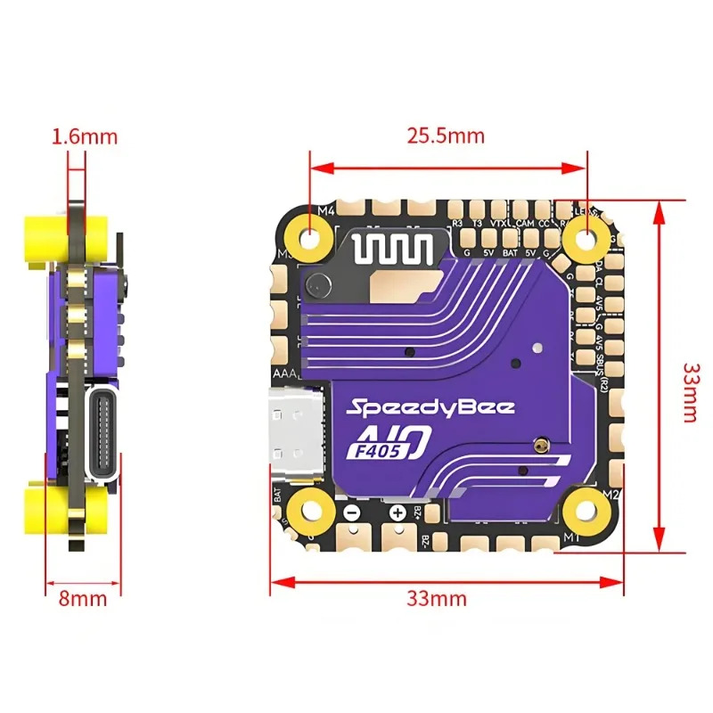 SpeedyBee F405 AIO Flight Cont - огляд і ціна Drone Rc Flight Controller